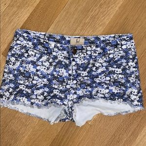 Floral jean shorts